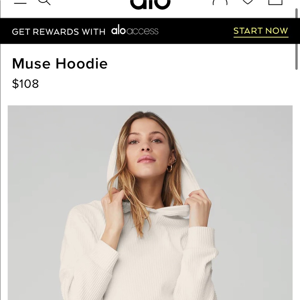 ALO Yoga Muse hoodie in Ivory